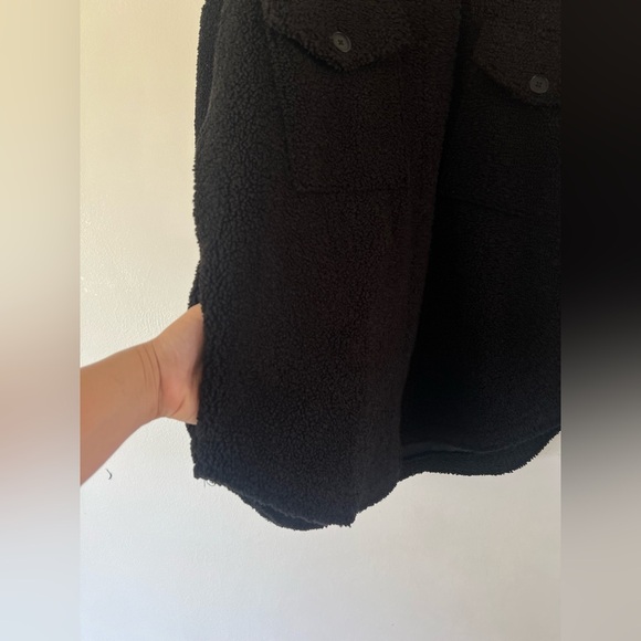 Good American‎ Contour Faux Shearling Jacket Black Sherpa Shacket Size S/M - Picture 5 of 12
